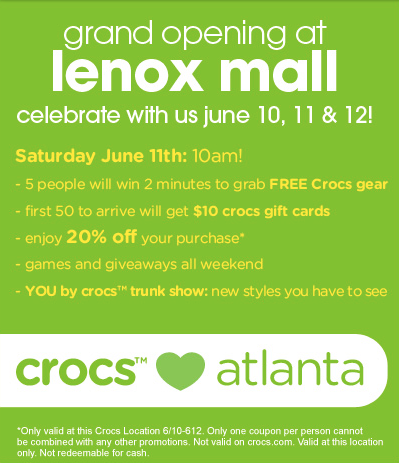 Lenox Mall Crocs Store Grand Opening